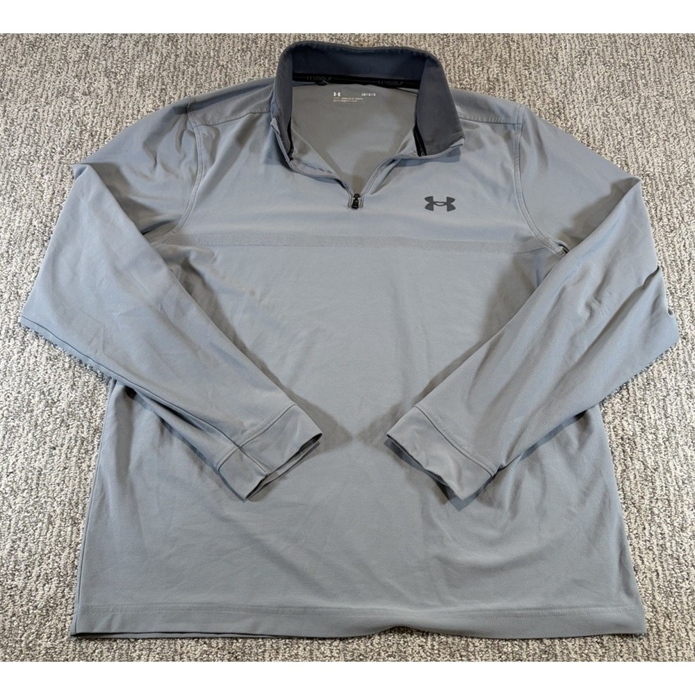 Under Armor‎ Golf Mens Large Grey 1/4 Zip Pullover Sweatshirt Performance